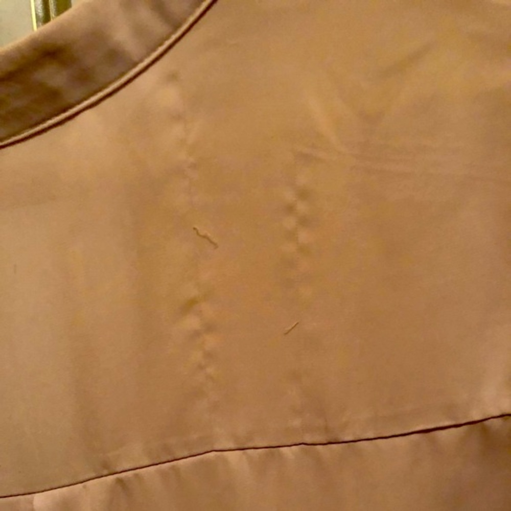 Tan/Cream Short Sleeve V-Neck Blouse Top Shirt - Picture 5 of 7